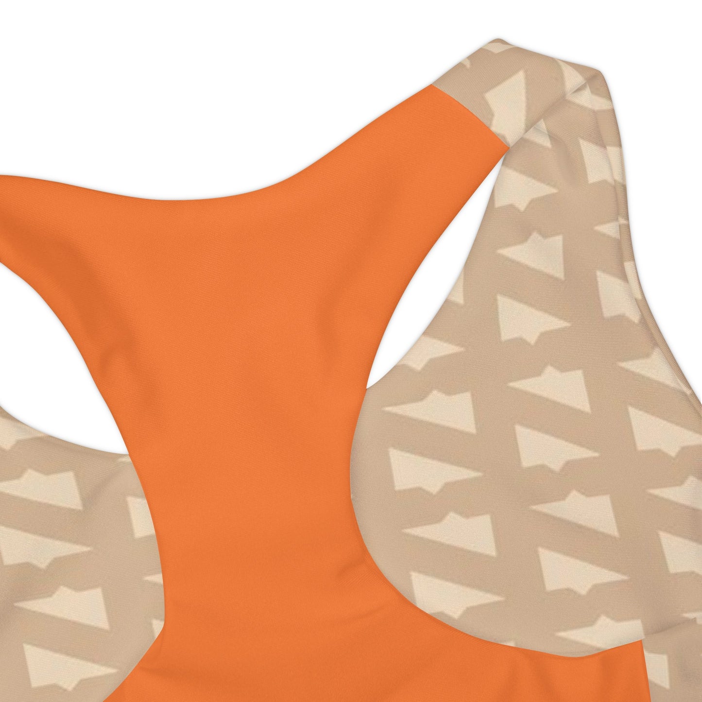 N's Tooth Girls Two Piece Swimsuit (Camel/Orange) (AOP)
