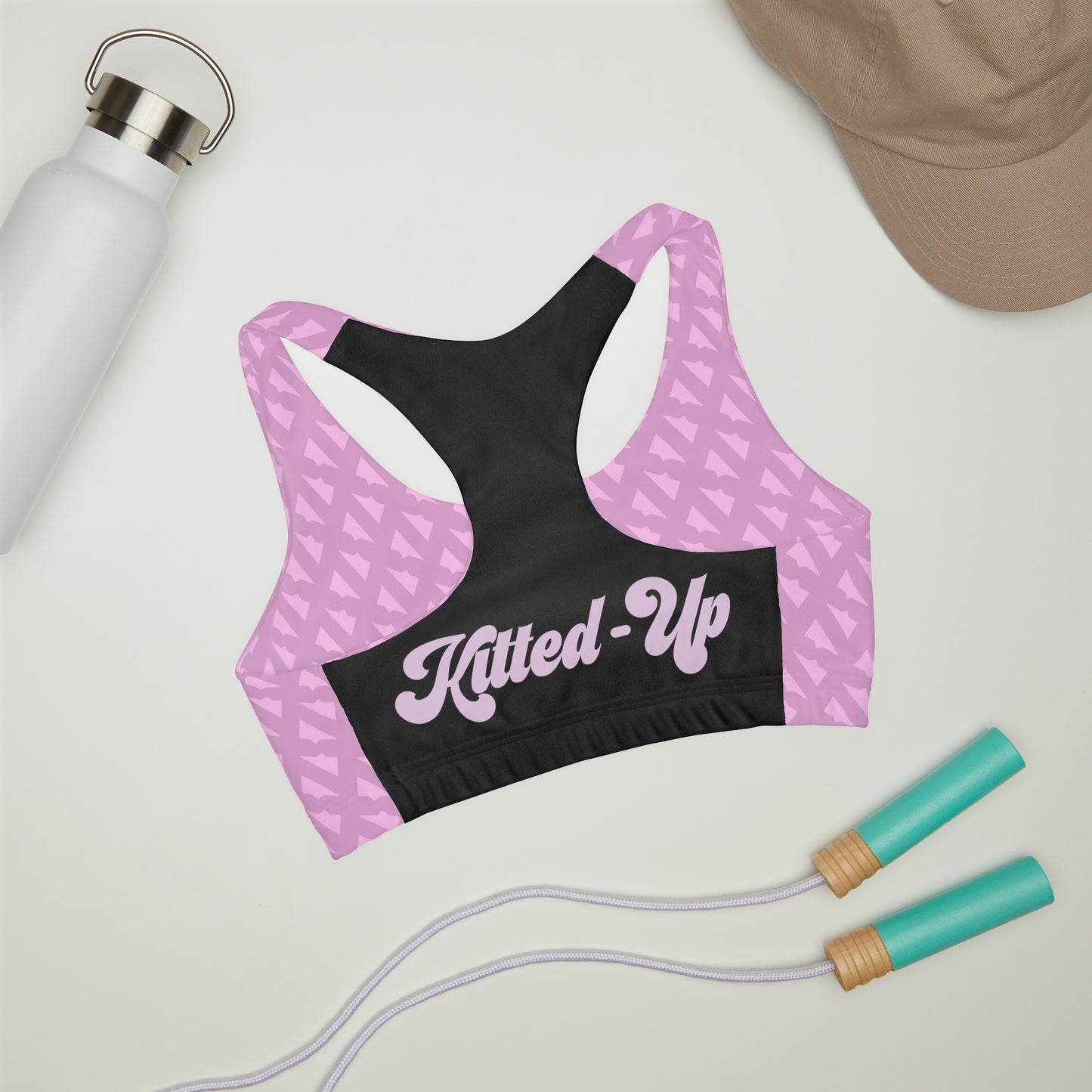 N'sTooth color Block Girls' Double Lined Seamless Sports Bra (AOP)