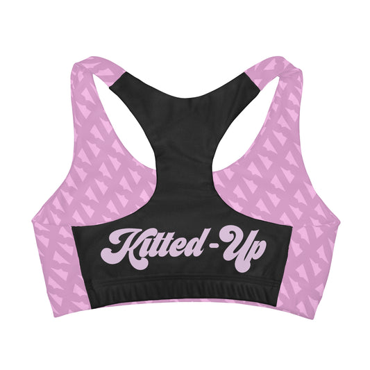 N'sTooth color Block Girls' Double Lined Seamless Sports Bra (AOP)